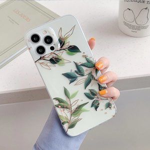 NEW iPhone 12/11/Pro/Max Electroplated Leaf case